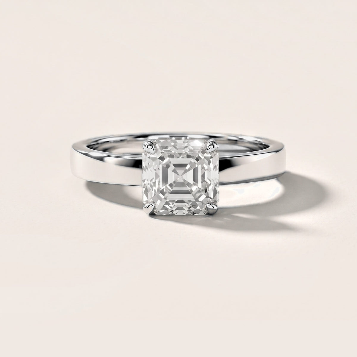 Lara Hidden Halo Asscher Diamond Engagement Ring in Silver [studio-metal-20261024]