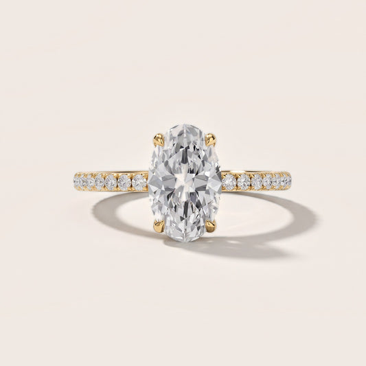 Olivia Solitaire Pavé Oval Diamond Engagement Ring in Yellow Gold [studio-metal-20261024]