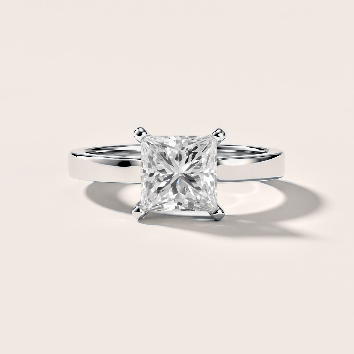 Delia Solitaire Princess Diamond Engagement Ring in White Gold [studio-metal-20261024]