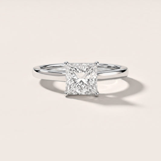 Iris Vintage Princess Diamond Engagement Ring in White Gold [studio-metal-20261024]
