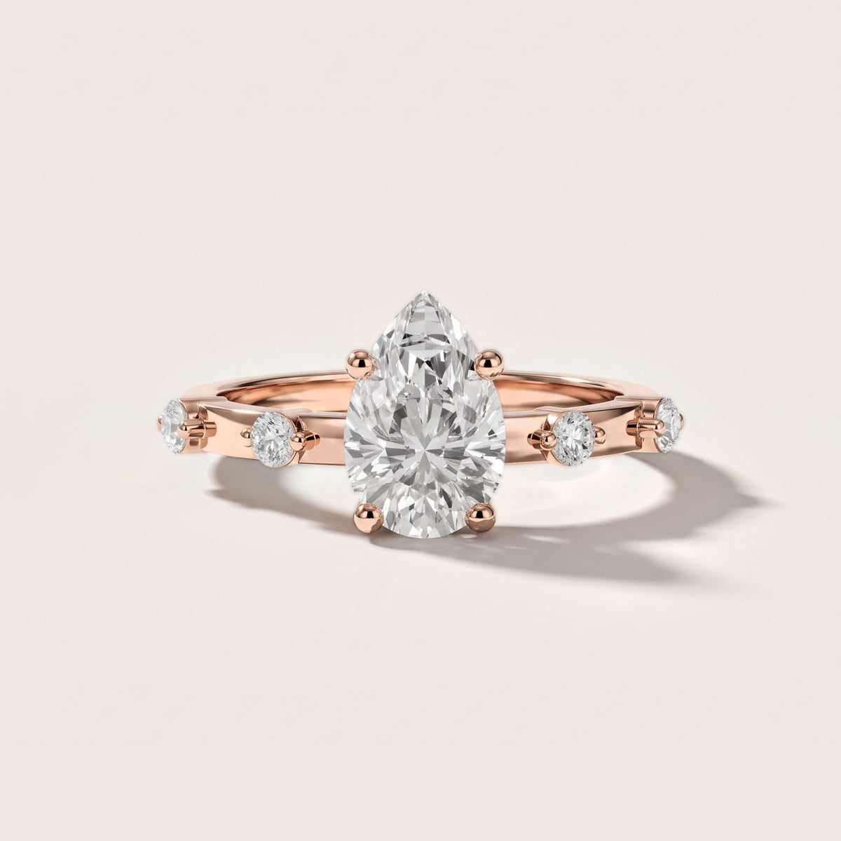 Elena Radiance Solitaire Pear Diamond Engagement Ring in Rose Gold [studio-metal-20261024]