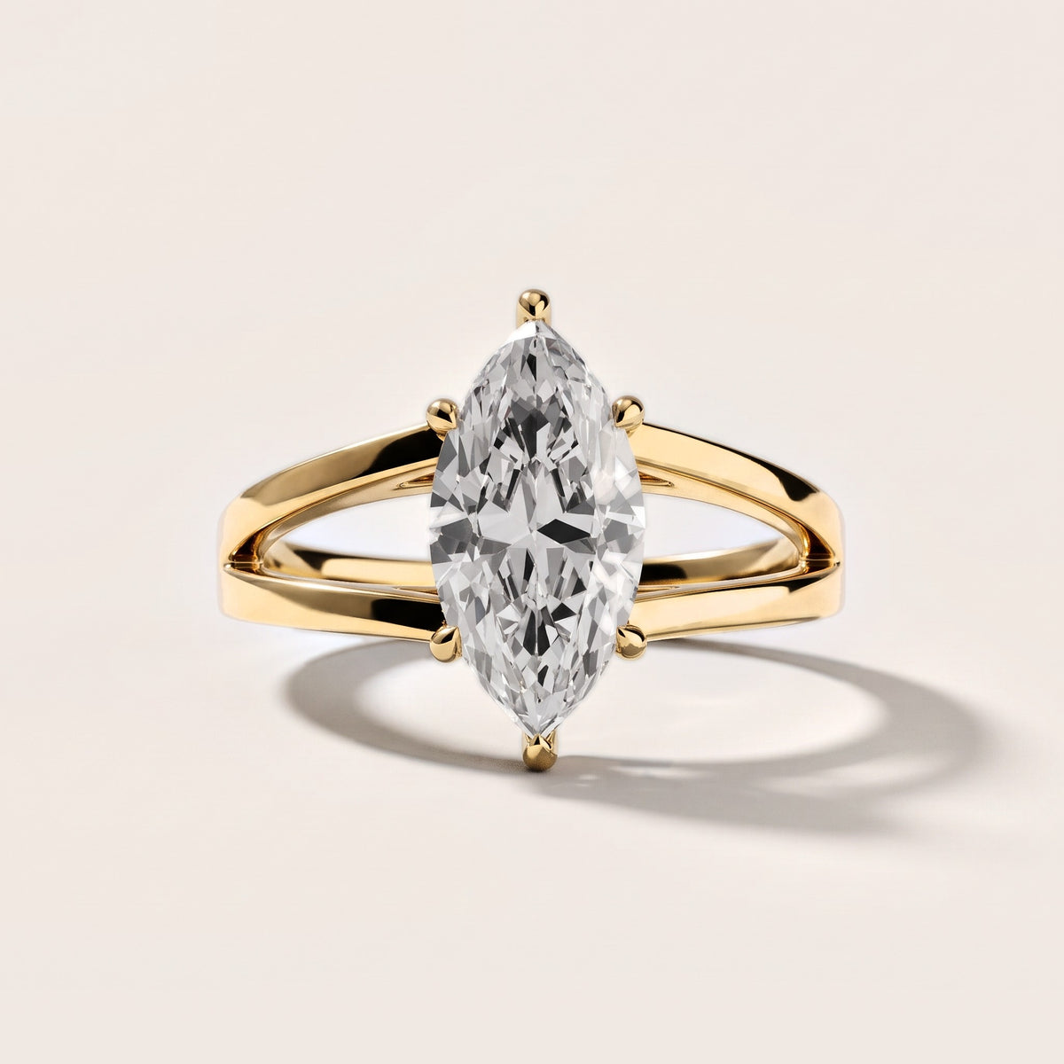 Giselle Solitaire Split Shank Marquise Diamond Engagement Ring in Yellow Gold [studio-metal-20261024]