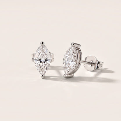 Iris Two-Prong Marquise Diamond Earrings in White Gold [studio-metal-20261024]