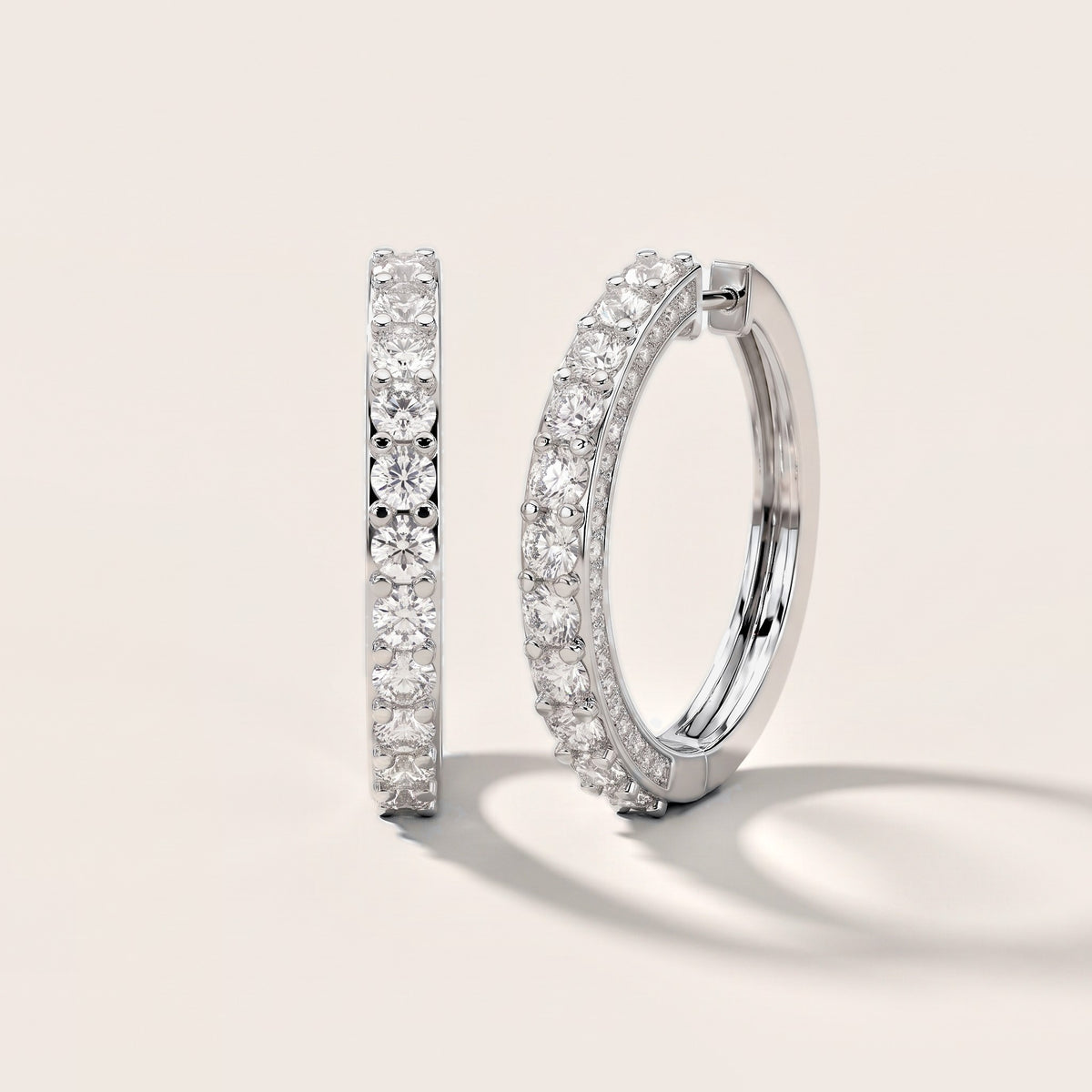 Round Diamond Hoop Earrings in Platinum [studio-metal-20261024]