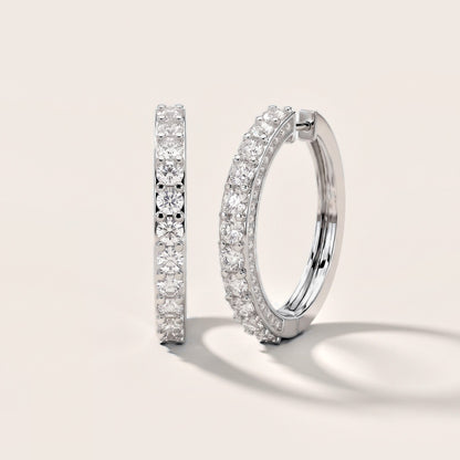 Round Diamond Hoop Earrings in Platinum [studio-metal-20261024]