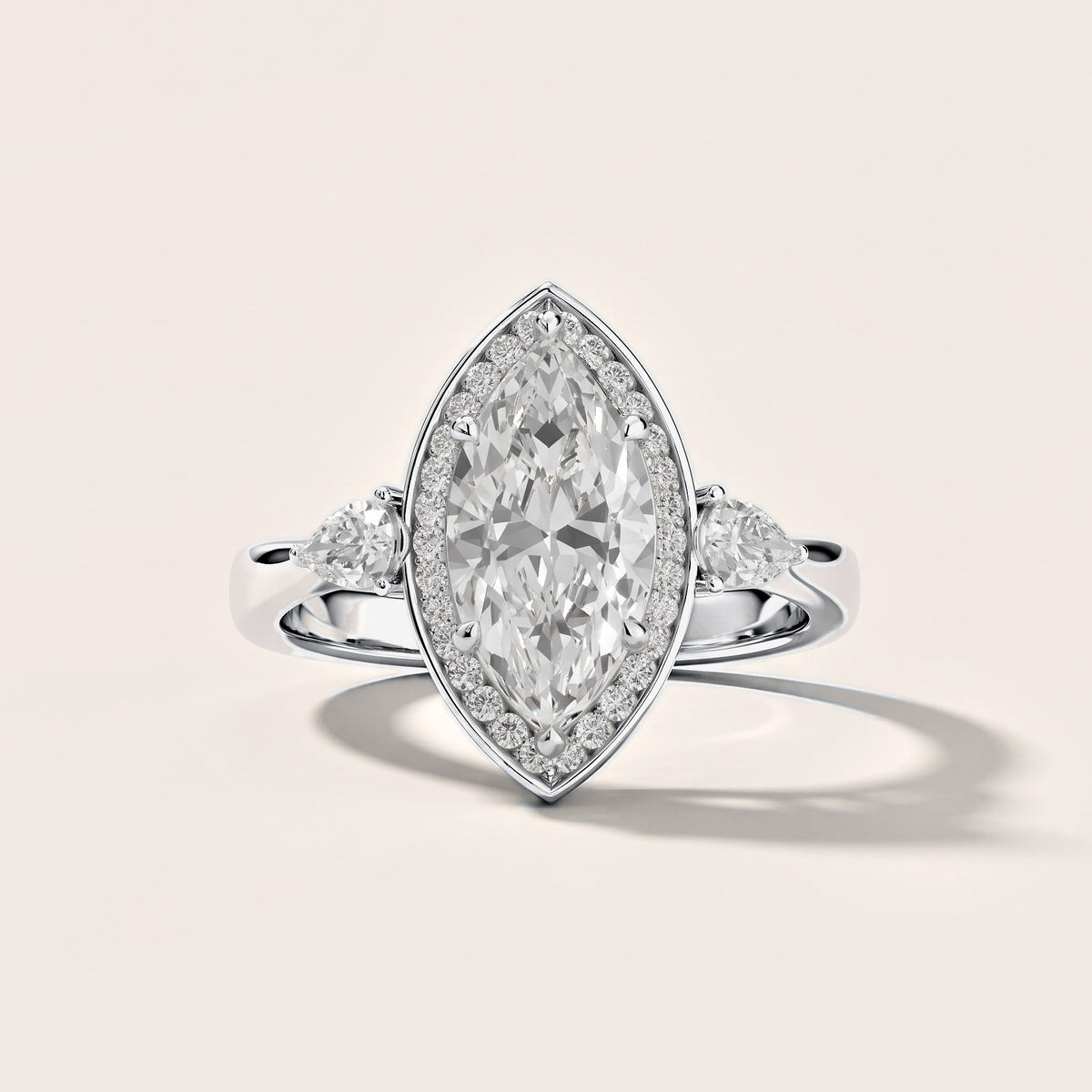 Eliza Halo Sidestone Marquise Diamond Engagement Ring in Silver [studio-metal-20261024]