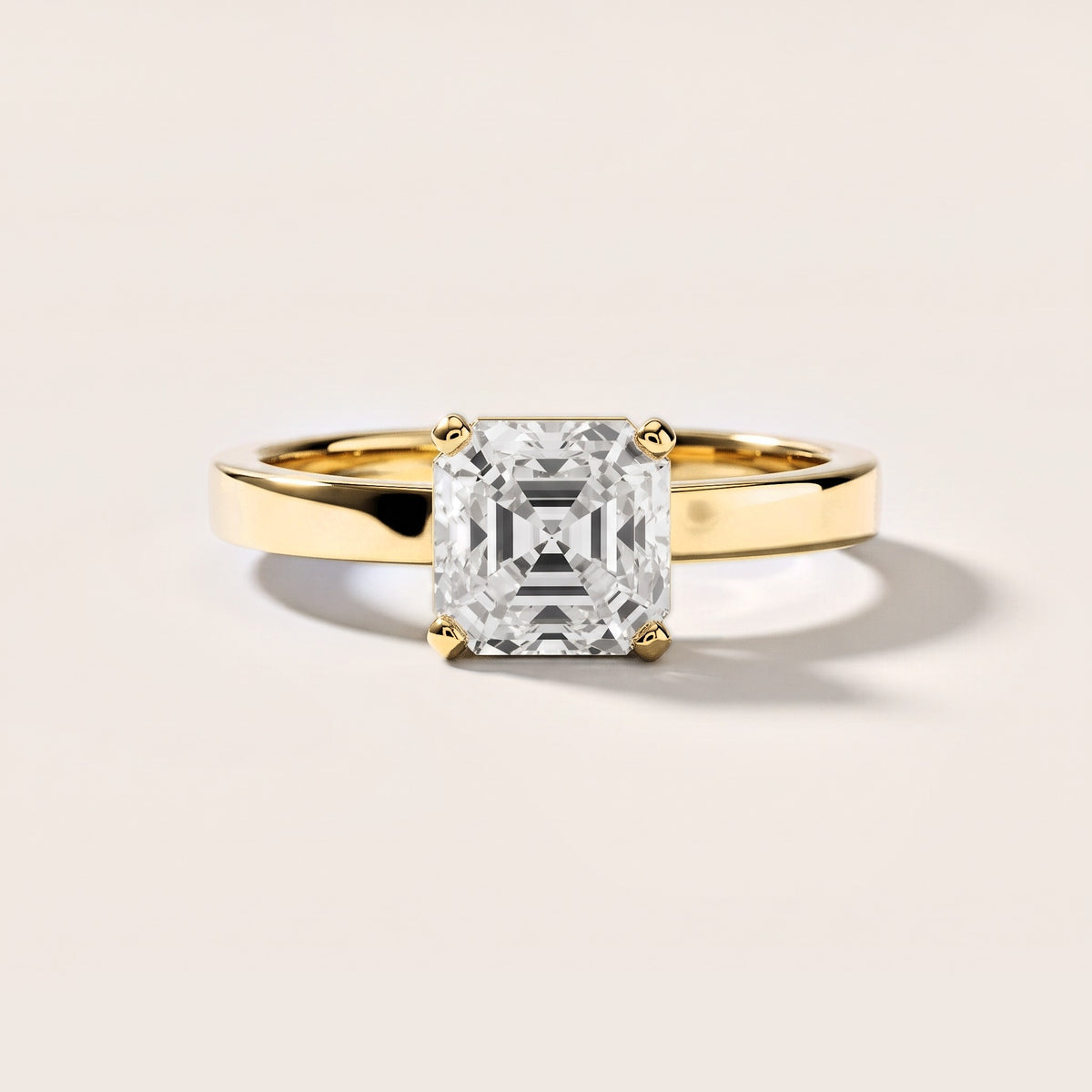 Delia Solitaire Asscher Diamond Engagement Ring in Yellow Gold [studio-metal-20261024]