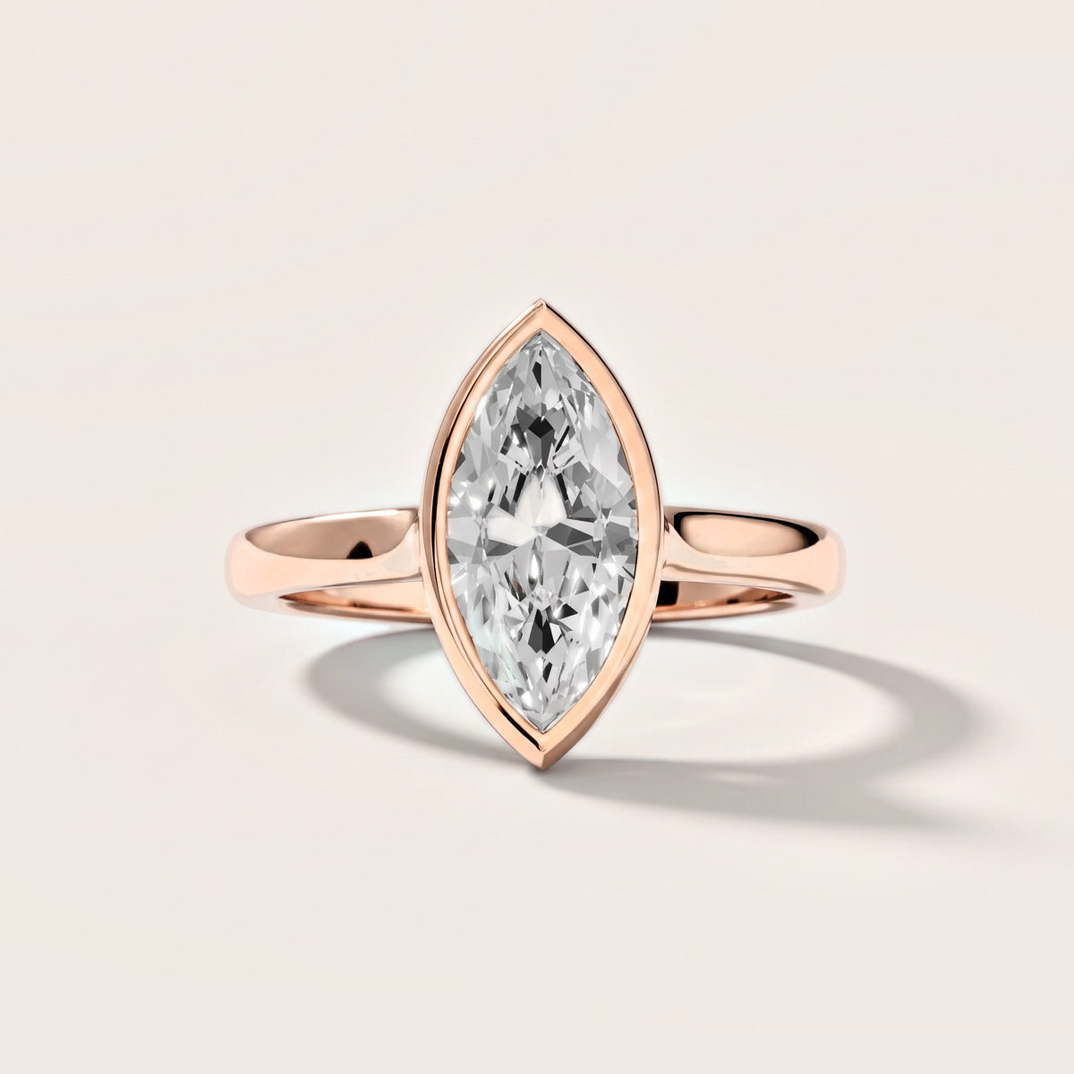 Jolie Bezel Solitaire Marquise Diamond Engagement Ring in Rose Gold [studio-metal-20261024]