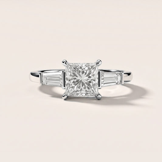 Eloise Tapered Baguette Princess Diamond Engagement Ring in White Gold [studio-metal-20261024]