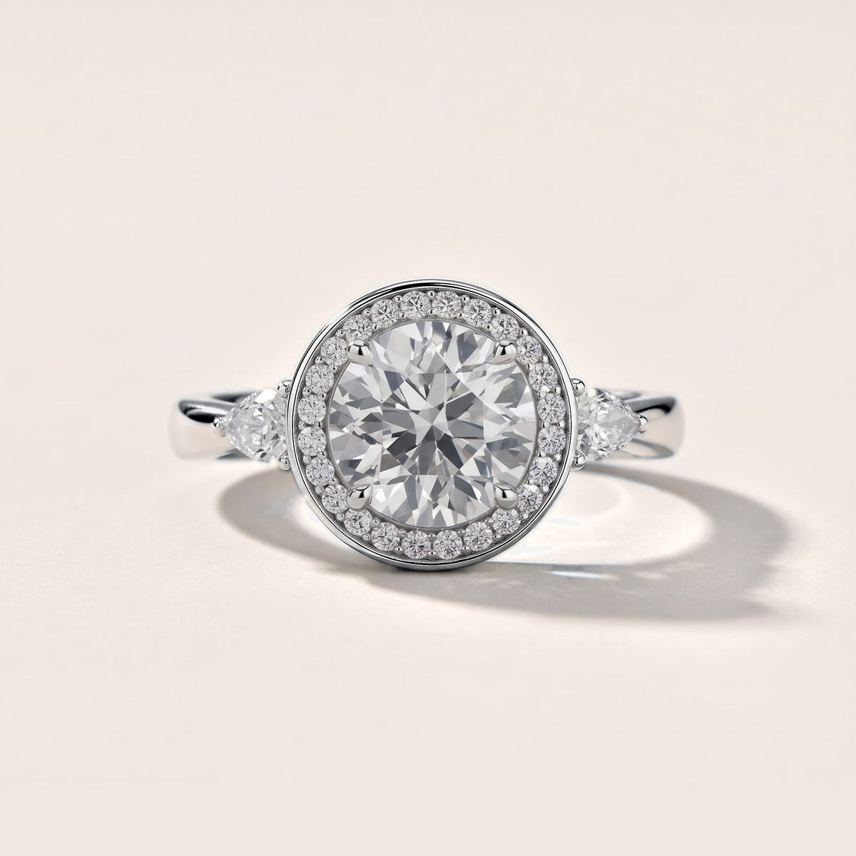 Eliza Halo Sidestone Round Diamond Engagement Ring in White Gold [studio-metal-20261024]