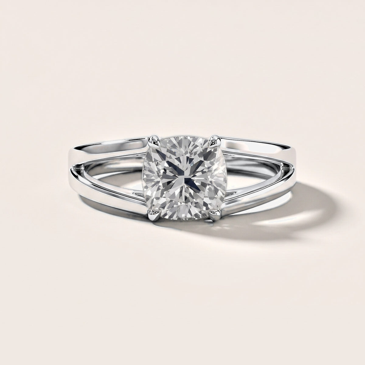 Giselle Solitaire Split Shank Cushion Diamond Engagement Ring in White Gold [studio-metal-20261024]