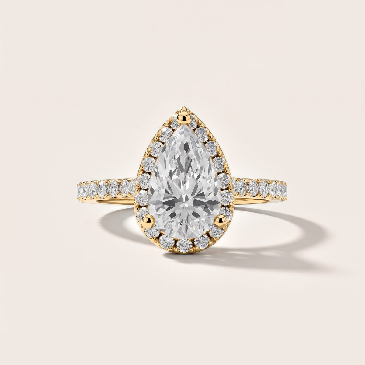 Sophie Halo Pavé Pear Diamond Engagement Ring in Yellow Gold [studio-metal-20261024]