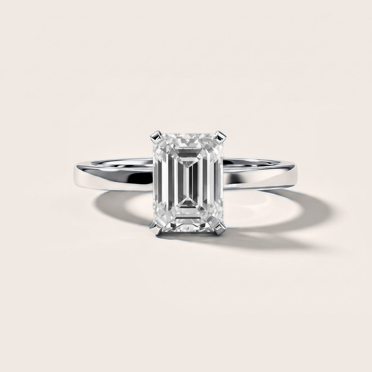 Liana Solitaire Claw Prong Emerald Diamond Engagement Ring in Silver [studio-metal-20261024]