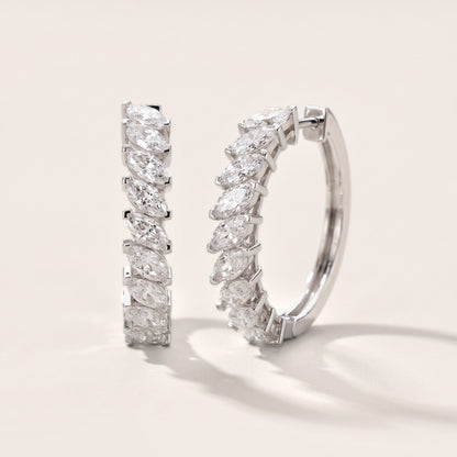 Marquise Diamond Hoop Earrings in Platinum [studio-metal-20261024]