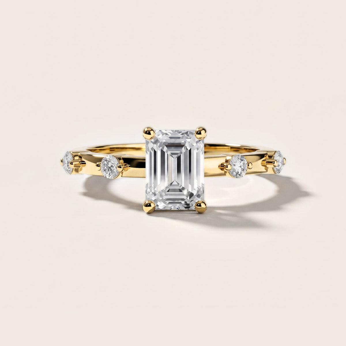 Elena Radiance Solitaire Emerald Diamond Engagement Ring in Yellow Gold [studio-metal-20261024]