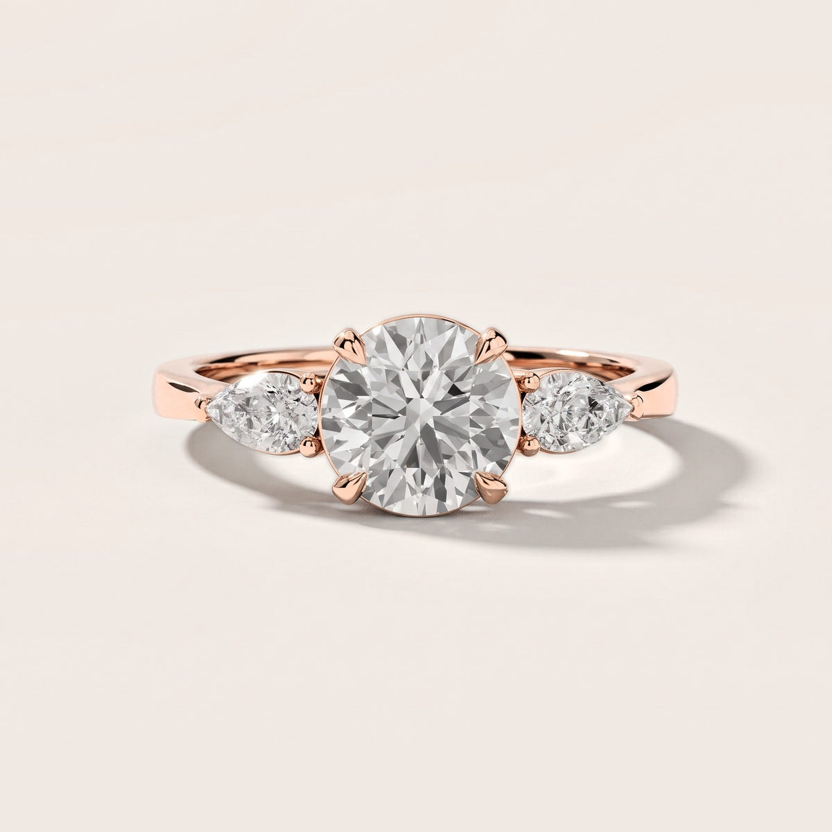 Grace Three Stone Round Diamond Engagement Ring in Rose Gold [studio-metal-20261024]