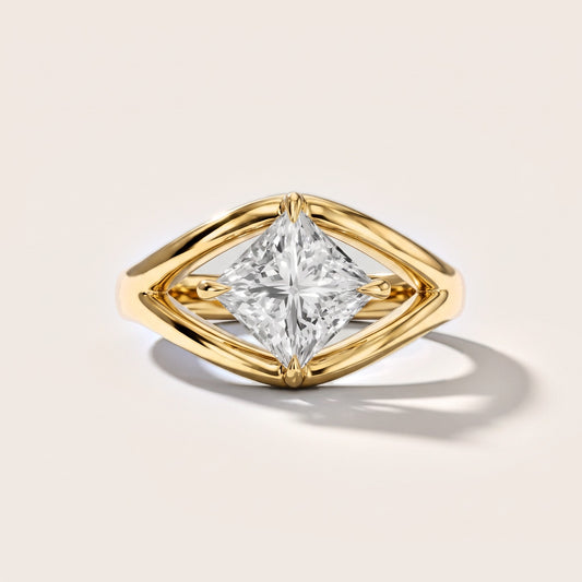Madeleine Split Shank Princess Diamond Engagement Ring in Yellow Gold [studio-metal-20261024]