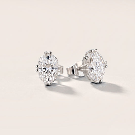 The Meridian Oval Diamond Earrings in White Gold [studio-metal-20261024]