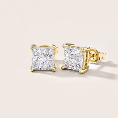 Ember Four-Prong Princess Diamond Earrings in Yellow Gold [studio-metal-20261024]