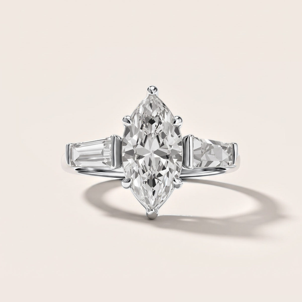 Layla Tapered Baguette Marquise Diamond Engagement Ring in White Gold [studio-metal-20261024]