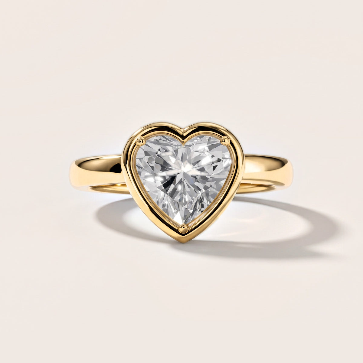 Alina Bezel Solitaire Heart Diamond Engagement Ring in Yellow Gold [studio-metal-20261024]
