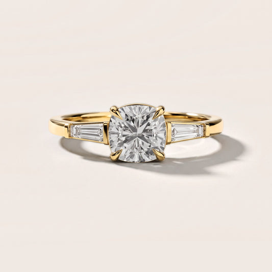 Winnie Three-Stone Cushion Diamond Engagement Ring in Yellow Gold [studio-metal-20261024]