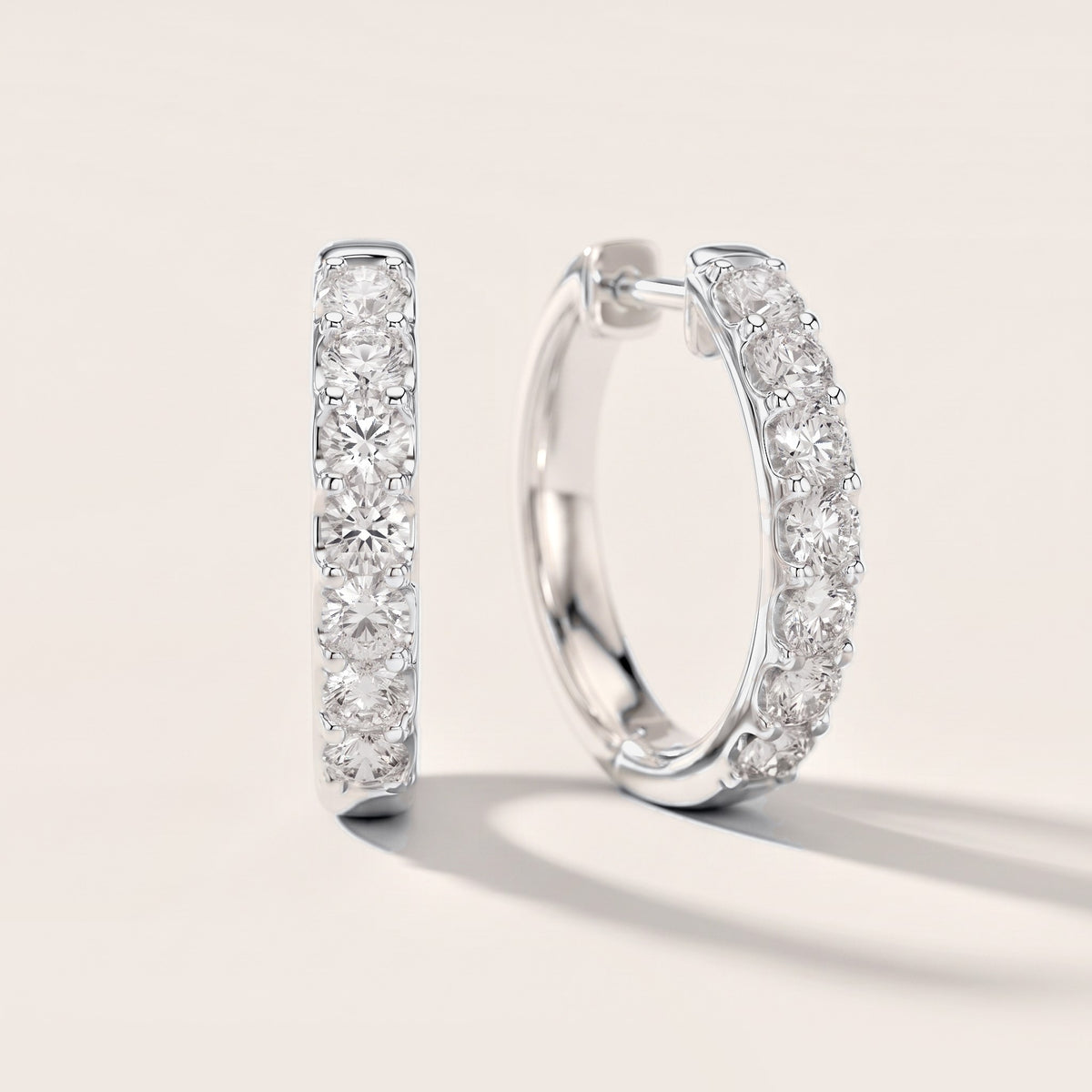 Aria Round Diamond Hoop Earrings in Platinum [studio-metal-20261024]