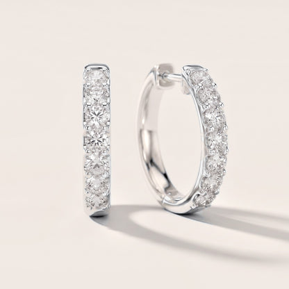 Aria Round Diamond Hoop Earrings in Platinum [studio-metal-20261024]