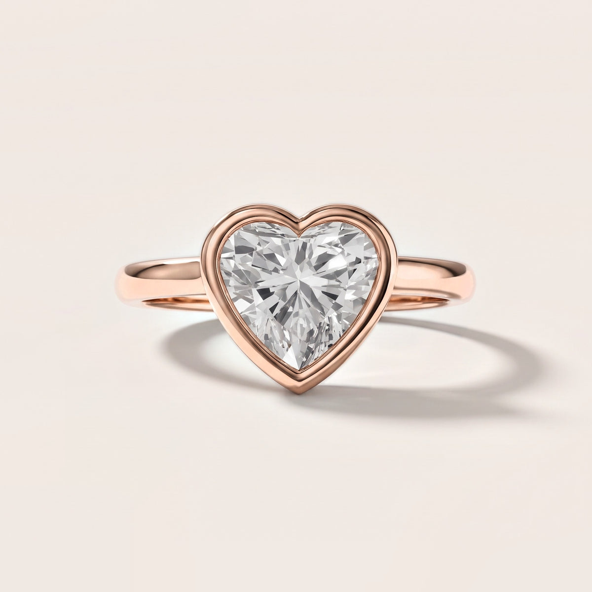Maeve Bezel Solitaire Heart Diamond Engagement Ring in Rose Gold [studio-metal-20261024]