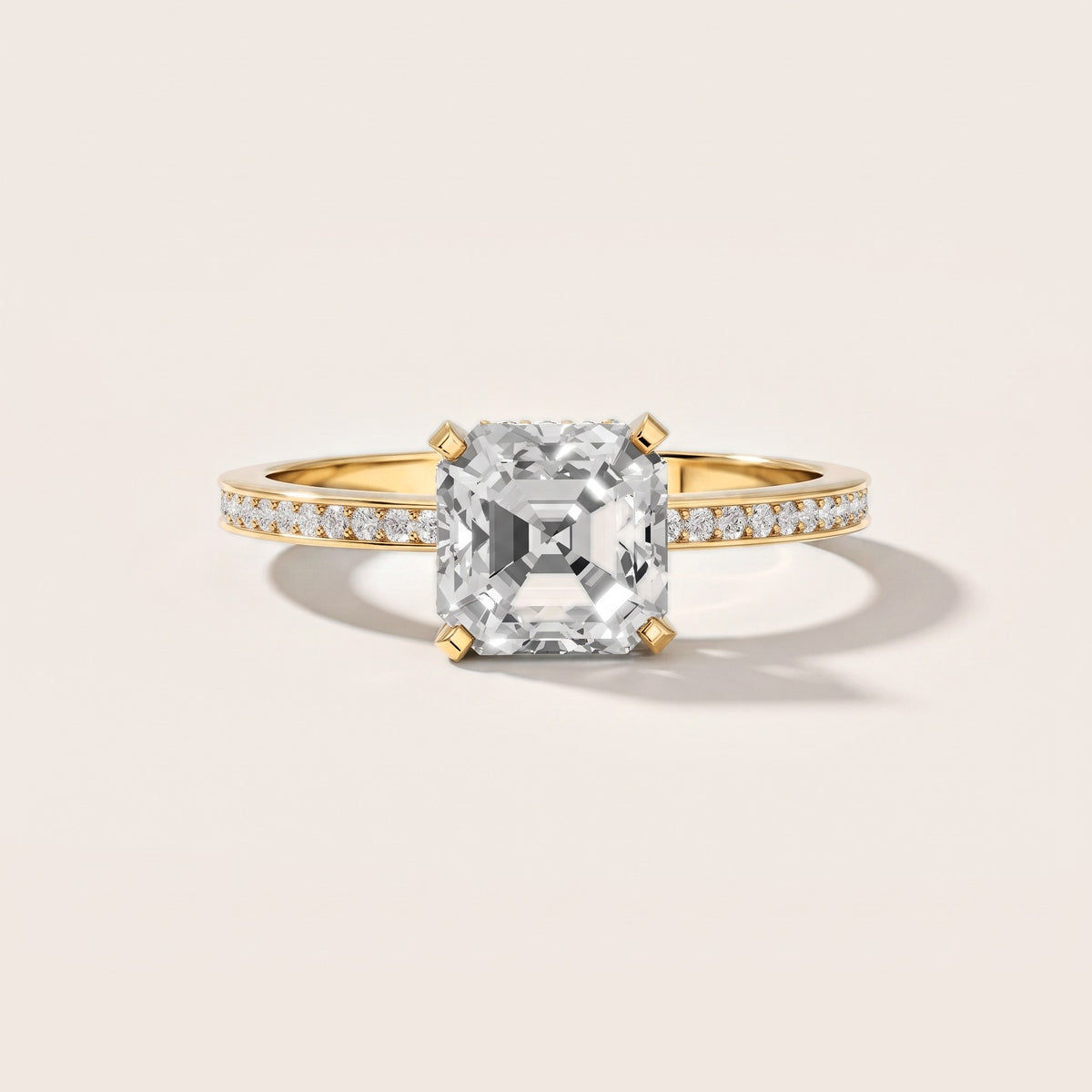 Naia Hidden Halo Asscher Diamond Engagement Ring in Yellow Gold [studio-metal-20261024]