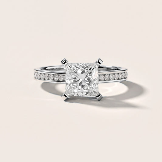 Tessa Solitaire Channel Set Princess Diamond Engagement Ring in White Gold [studio-metal-20261024]