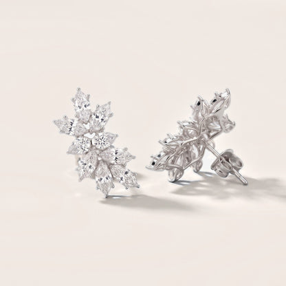 Willow Spray Marquise & Pear Diamond Climber Earrings in White Gold [studio-metal-20261024]