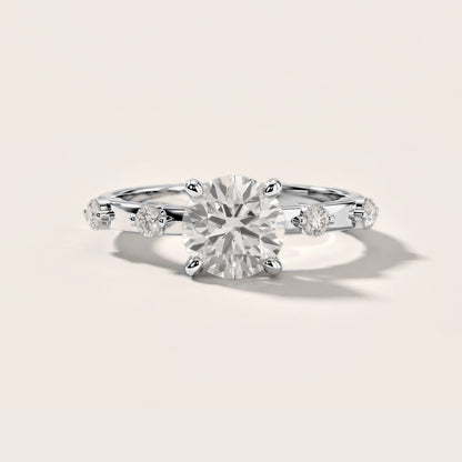 Elena Radiance Solitaire Round Diamond Engagement Ring in Silver [studio-metal-20261024]