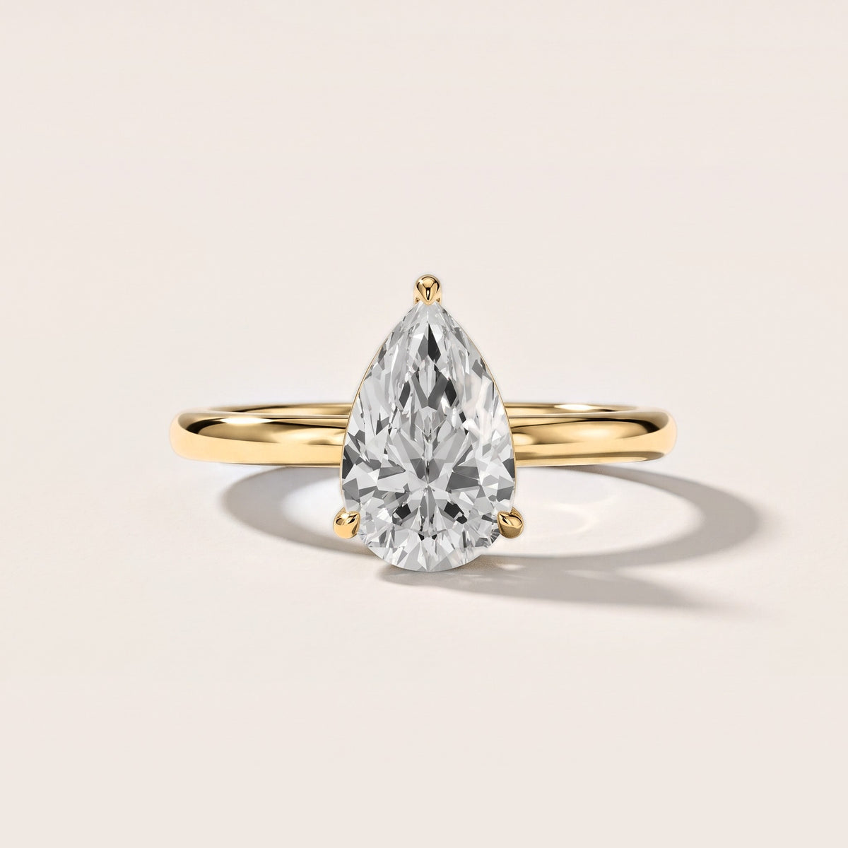 Sadie Cathedral Solitaire Pear Diamond Engagement Ring in Yellow Gold [studio-metal-20261024]