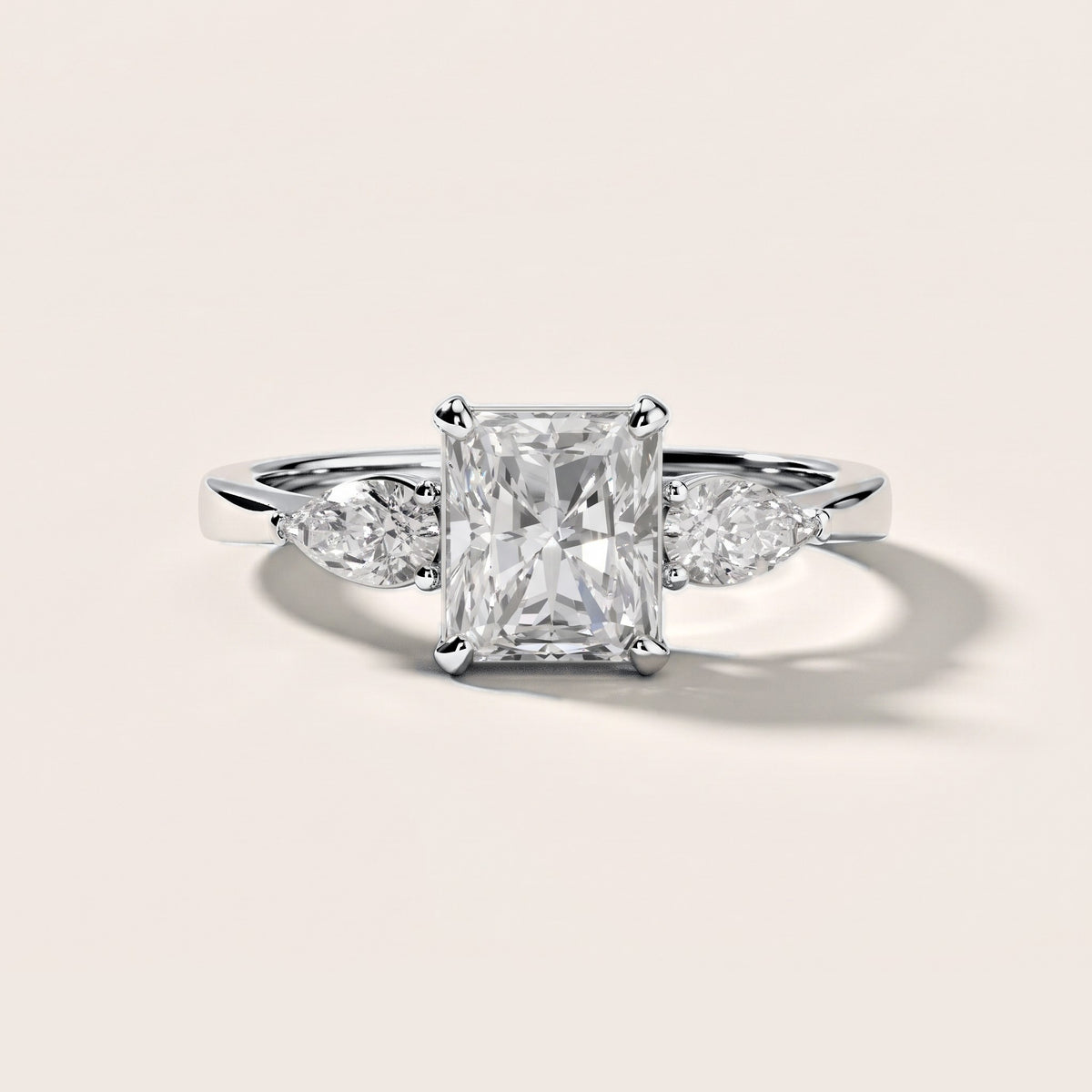 Grace Three Stone Radiant Diamond Engagement Ring in Platinum [studio-metal-20261024]