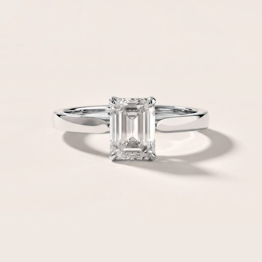 Isabella Bloom Solitaire Emerald Diamond Engagement Ring in White Gold [studio-metal-20261024]
