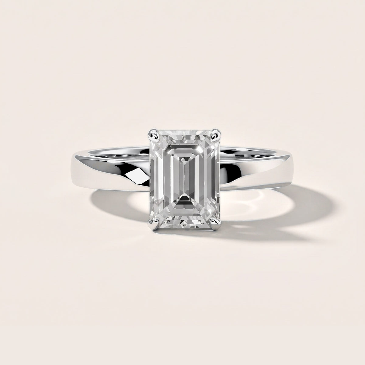 Lara Hidden Halo Emerald Diamond Engagement Ring in White Gold [studio-metal-20261024]