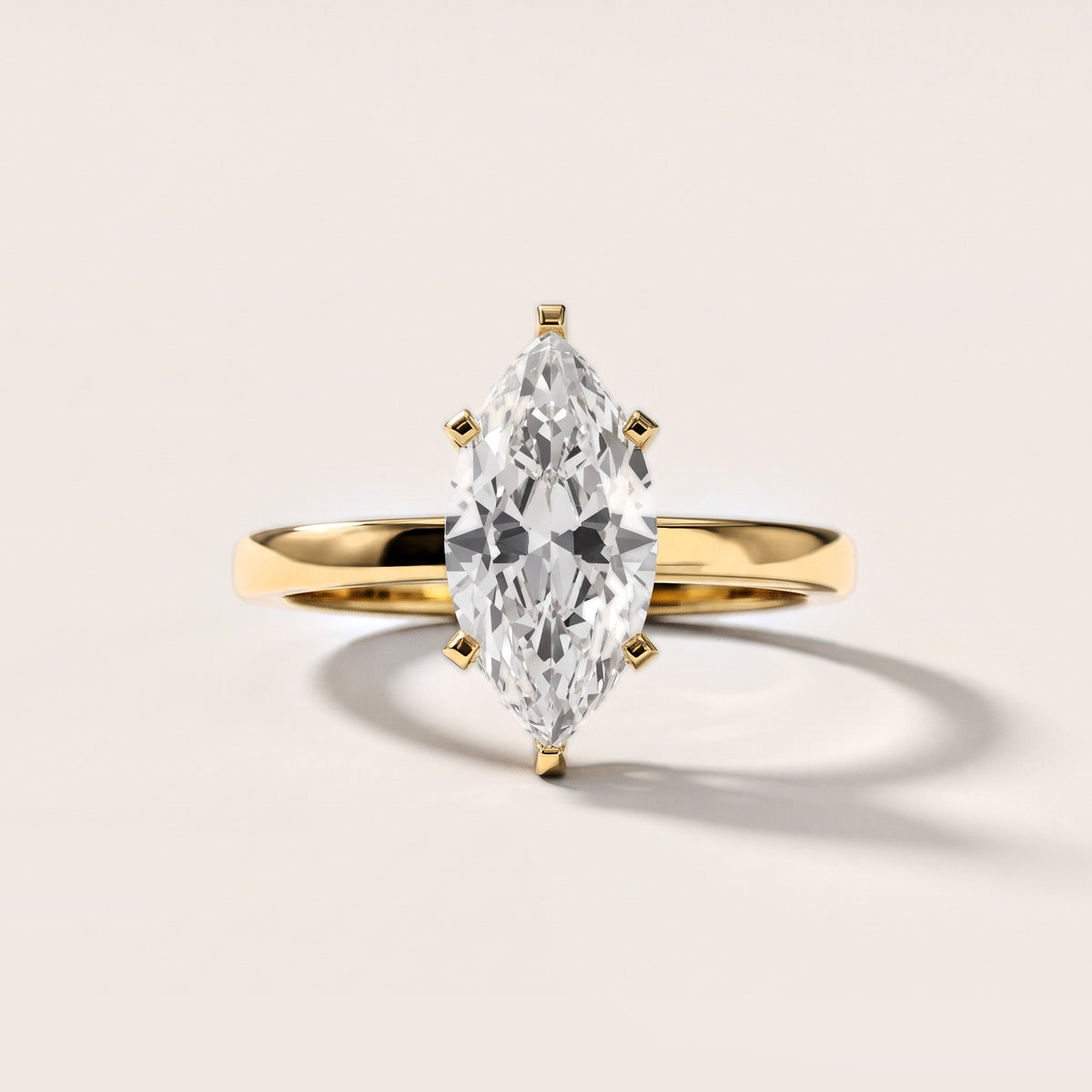 Liana Solitaire Claw Prong Marquise Diamond Engagement Ring in Yellow Gold [studio-metal-20261024]