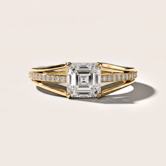Lucinda Split Shank Asscher Diamond Engagement Ring in Yellow Gold [studio-metal-20261024]