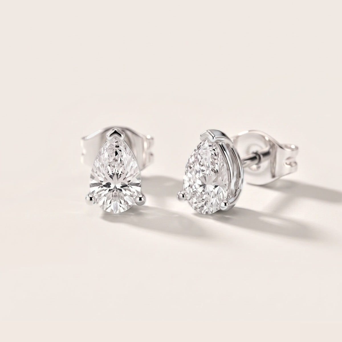 The Freya Pear Diamond Earrings in Silver [studio-metal-20261024]