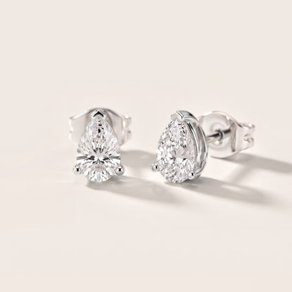 The Freya Pear Diamond Earrings in Silver [studio-metal-20261024]