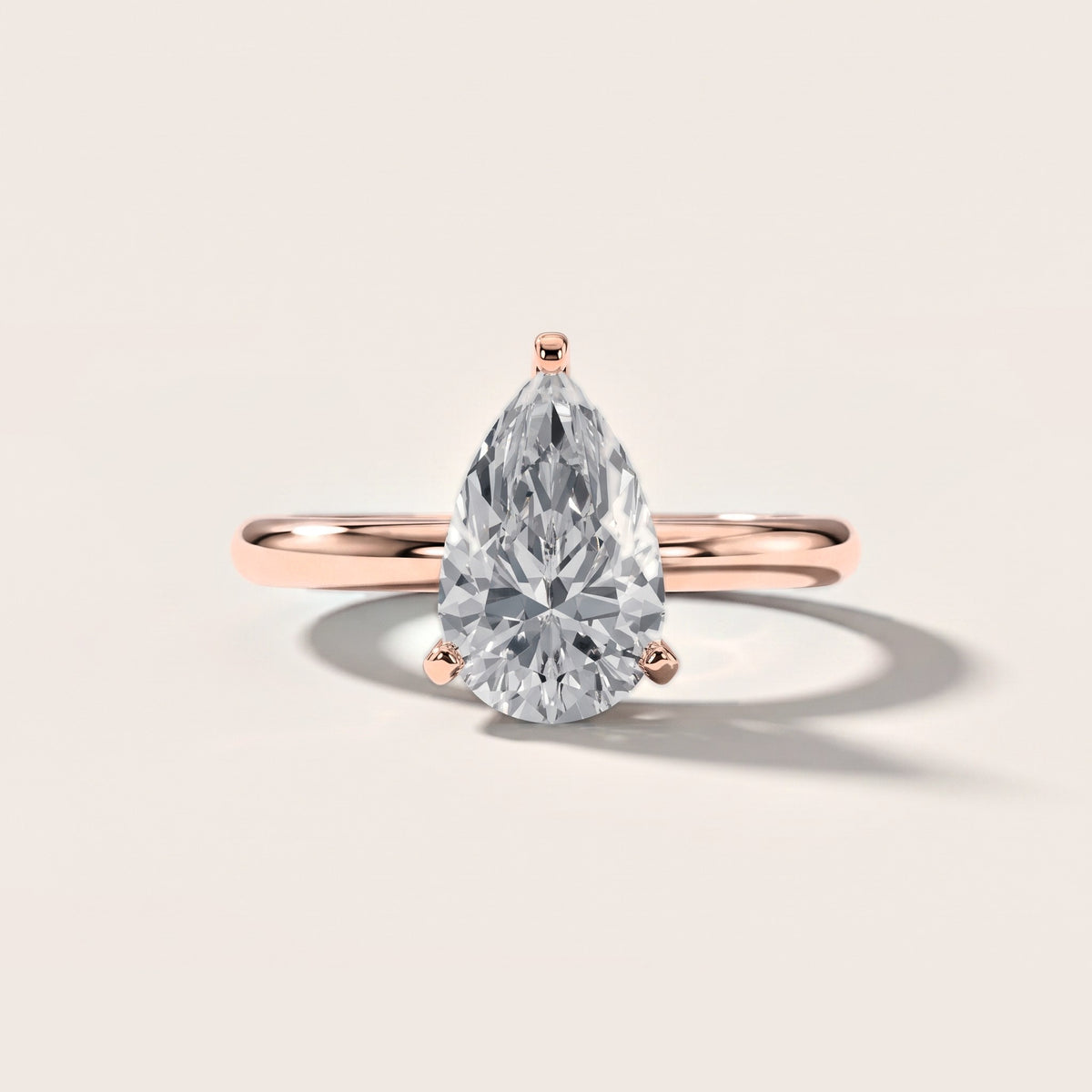 Elena Solitaire Pear Diamond Engagement Ring in Rose Gold [studio-metal-20261024]