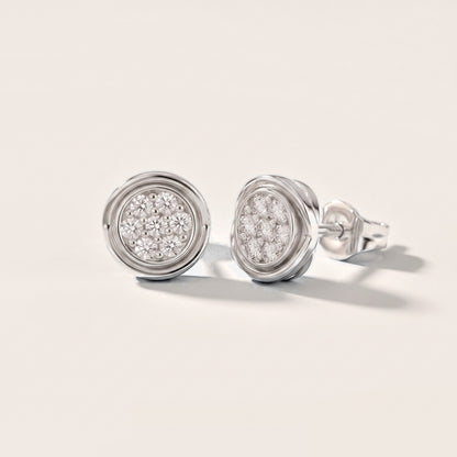 Halo Cluster Round Diamond Earrings in White Gold [studio-metal-20261024]