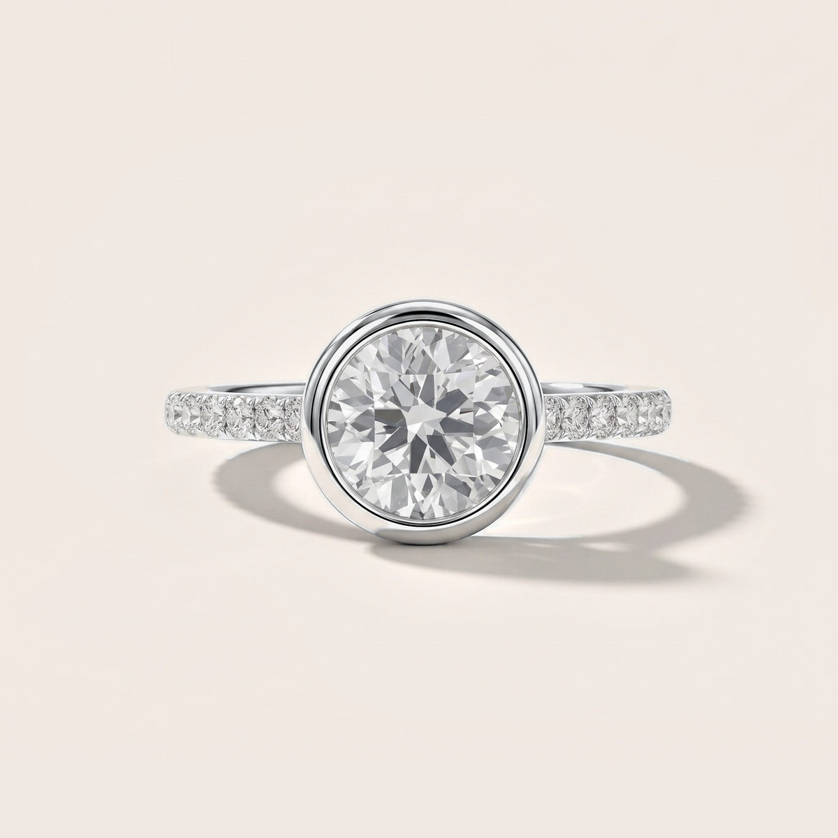 Cora Bezel Pavé Round Diamond Engagement Ring in White Gold [studio-metal-20261024]