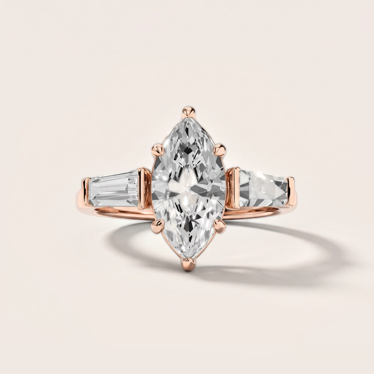 Layla Tapered Baguette Marquise Diamond Engagement Ring in Rose Gold [studio-metal-20261024]