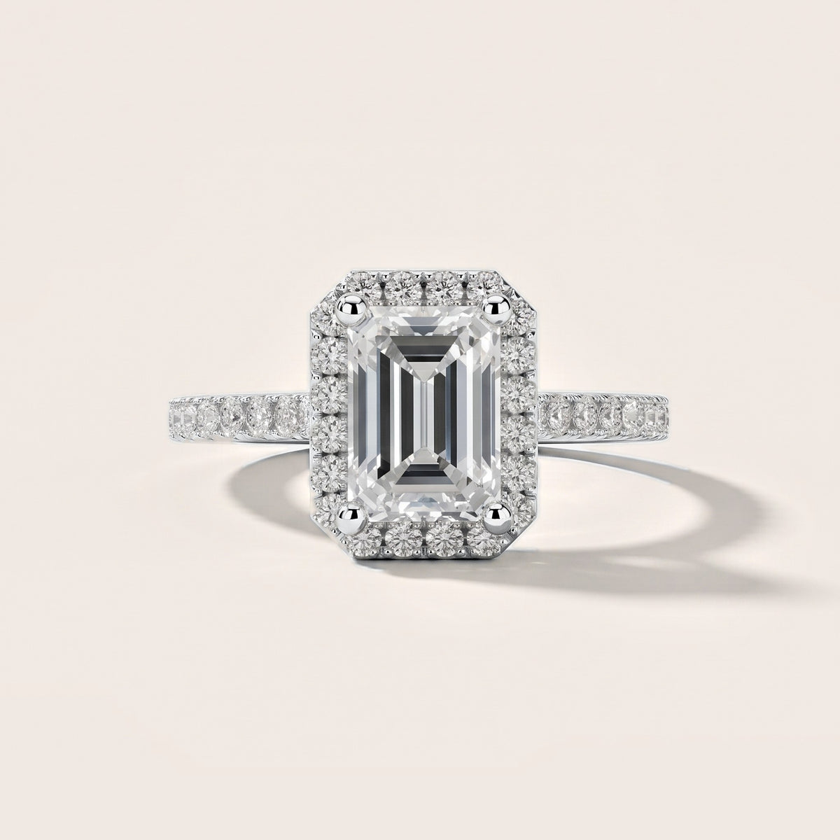 Sophie Halo Pavé Emerald Diamond Engagement Ring in White Gold [studio-metal-20261024]