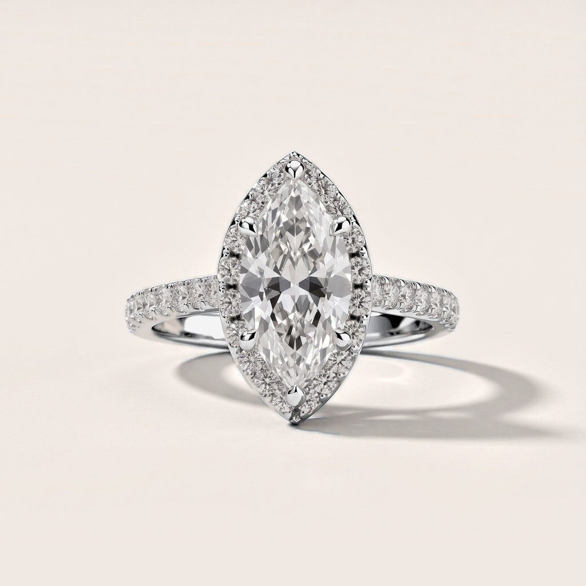 Amara Halo Claw Prong Marquise Diamond Engagement Ring in White Gold [studio-metal-20261024]