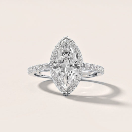 Willa Halo Micropavé Marquise Diamond Engagement Ring in Platinum [studio-metal-20261024]