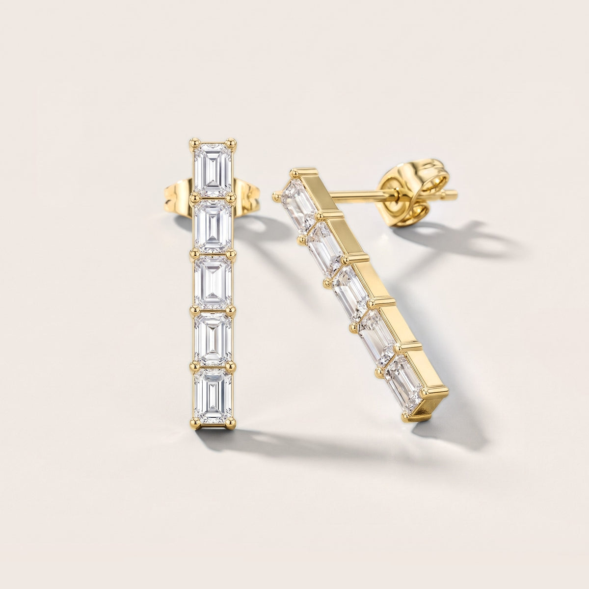 Iris Five-Stone Emerald Diamond Earrings in Yellow Gold [studio-metal-20261024]