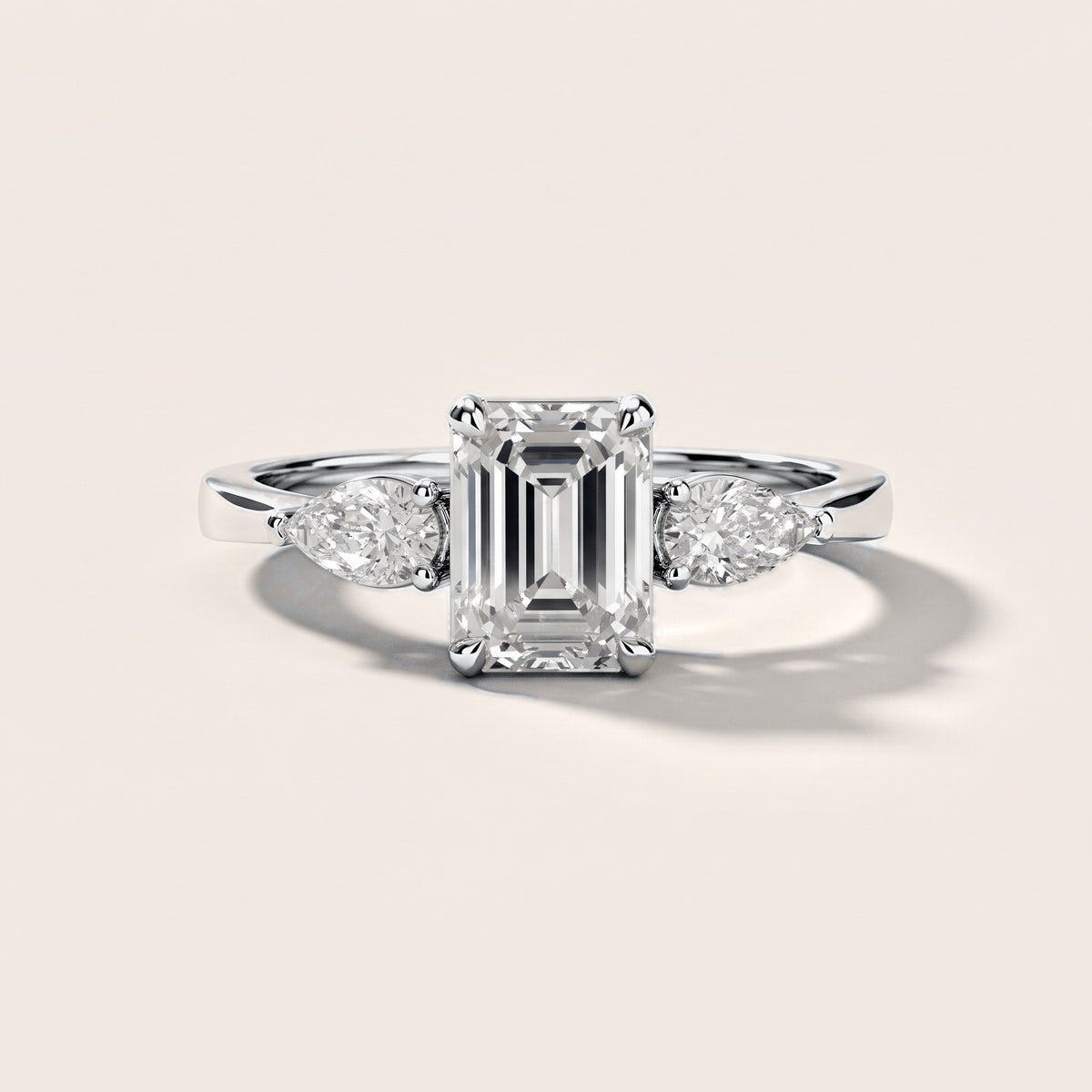 Grace Three Stone Emerald Diamond Engagement Ring in Platinum [studio-metal-20261024]